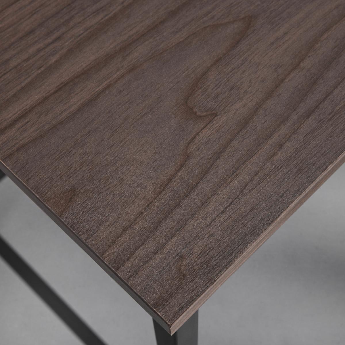 Eckschreibtisch Anabela Walnuss MDF ca. 120/150x50 cm - Walnussfarben/Schwarz, MODERN, Metall (120/150/50/75cm) - Bessagi Home
