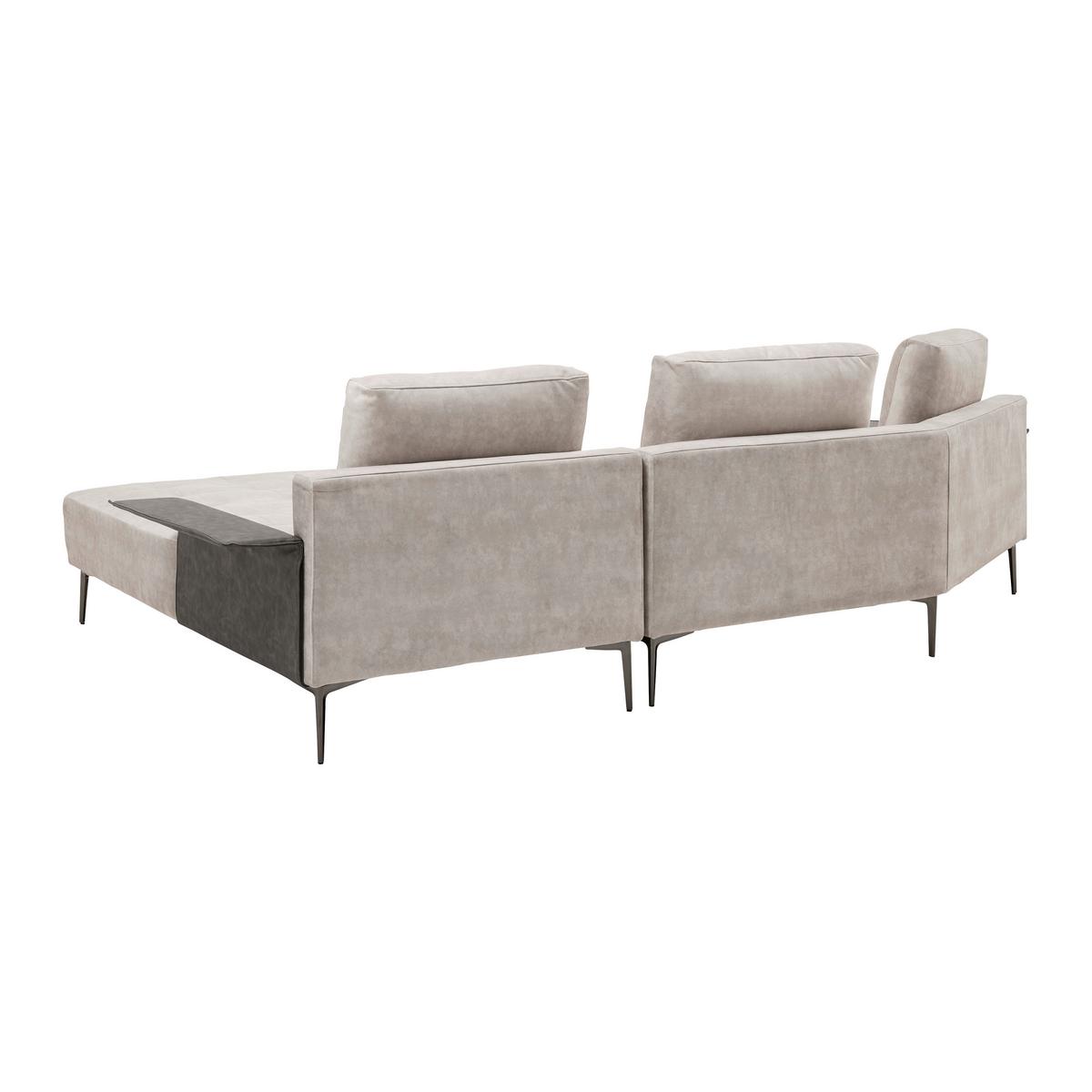 Sarokkanapé Donna - bézs/szürke, Modern, textil/fa (345/68/176cm) - Bessagi Home