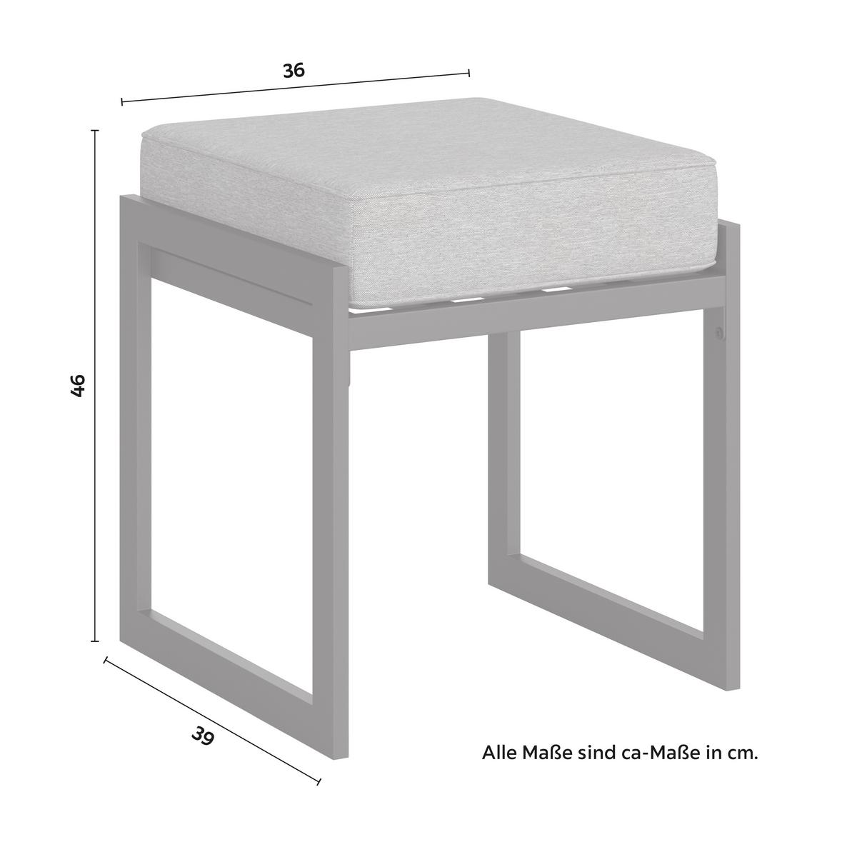 Loungegarnitur-Set Mila aus Akazie massiv - Grau, MODERN, Holz/Metall (190/72/76cm) - Based
