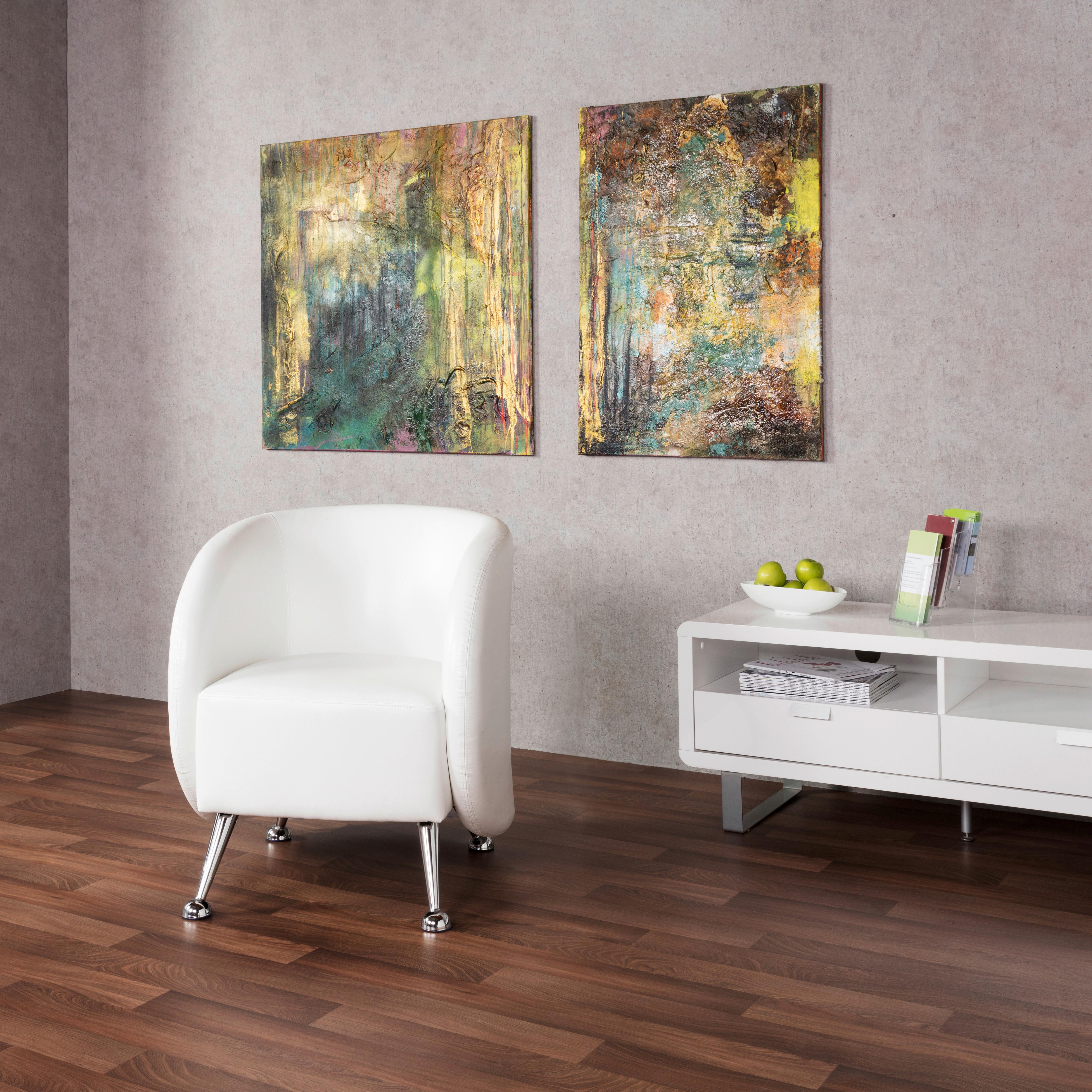 Fotelj St. Lucia, Bela - barve kroma/bela, Moderno, kovina/tekstil (60/85/50cm) - MID.YOU