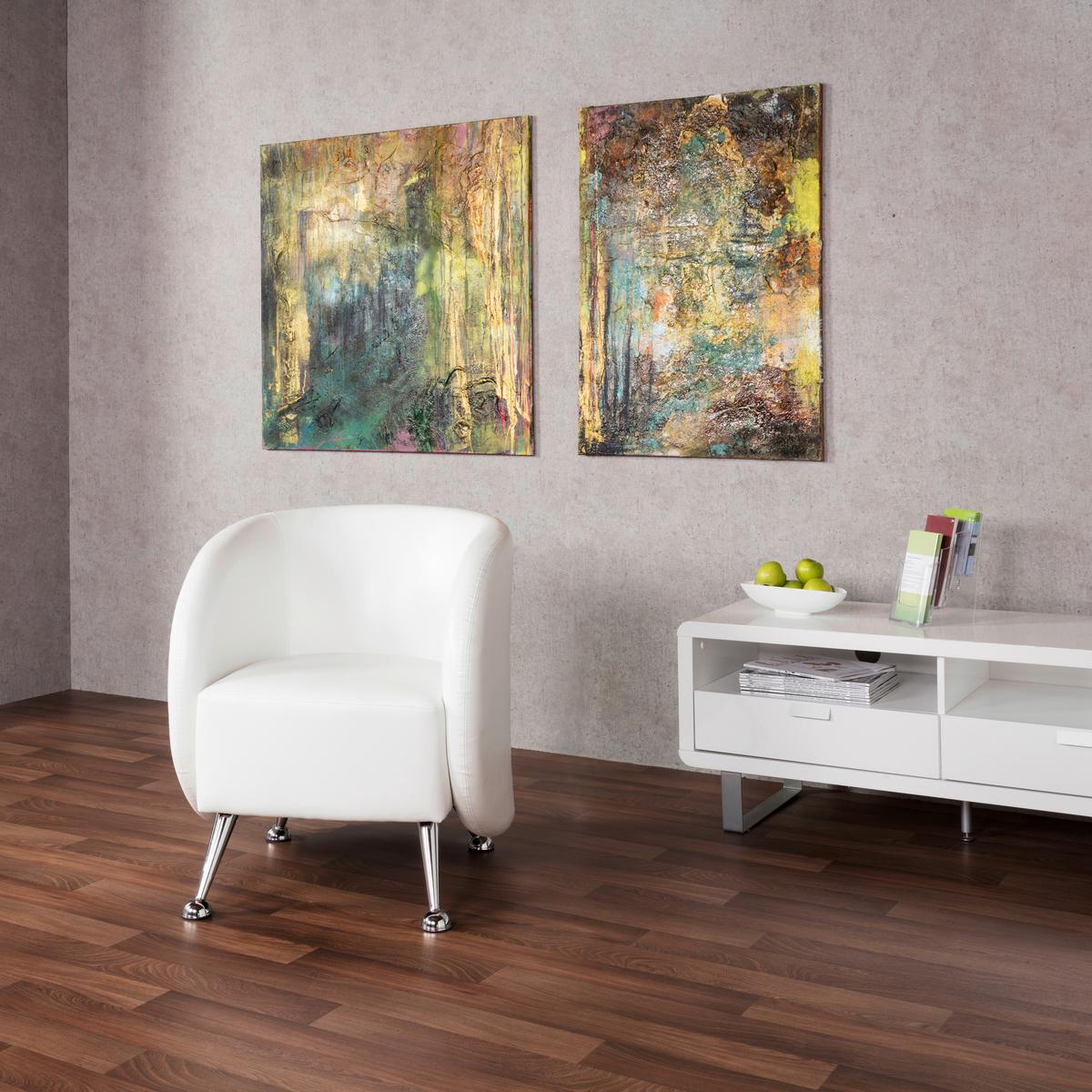 Fotelj St. Lucia, Bela - barve kroma/bela, Moderno, kovina/tekstil (60/85/50cm) - MID.YOU