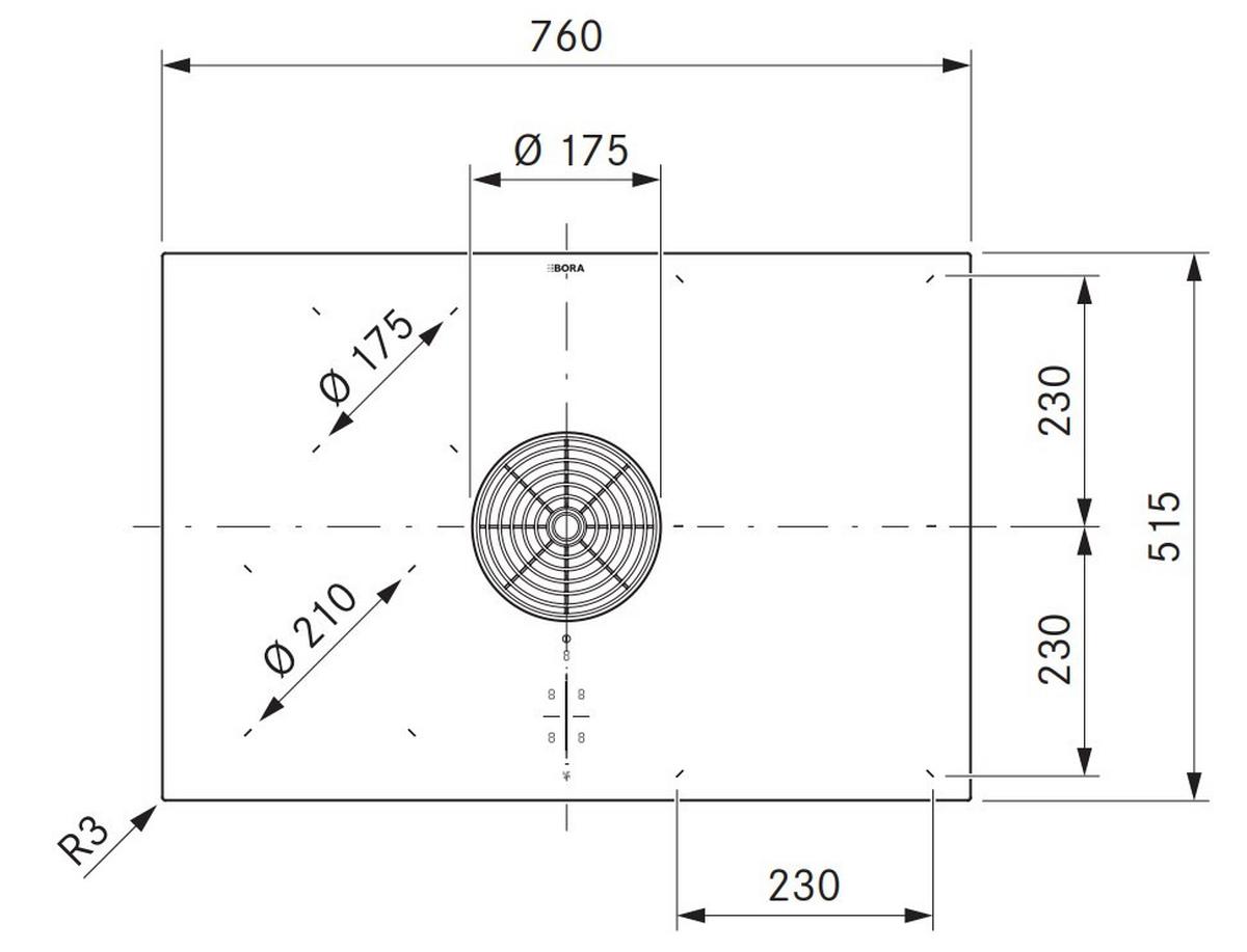 Kochfeld-Dunstabzug-Kombi Purmu Schwarz - Schwarz, MODERN, Glas (76/19,9/51,5cm) - Bora