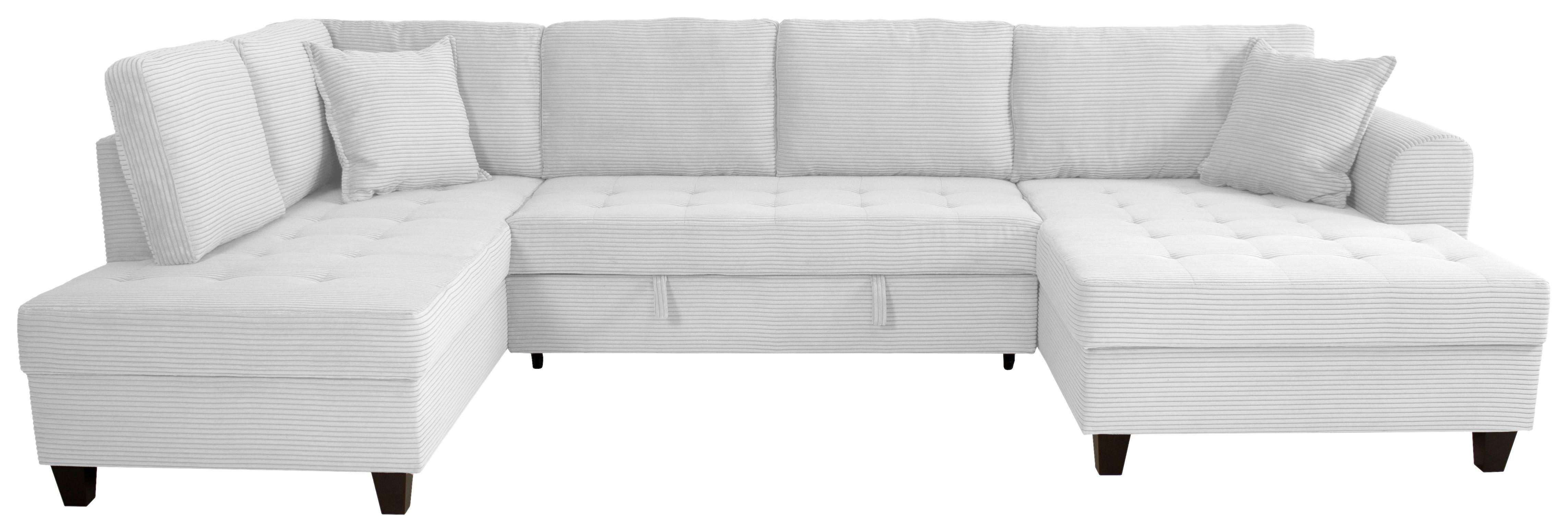 Kutna Garnitura Moritz - srebrne boje, Trend, tekstil (178/324/155cm) - Modern Living