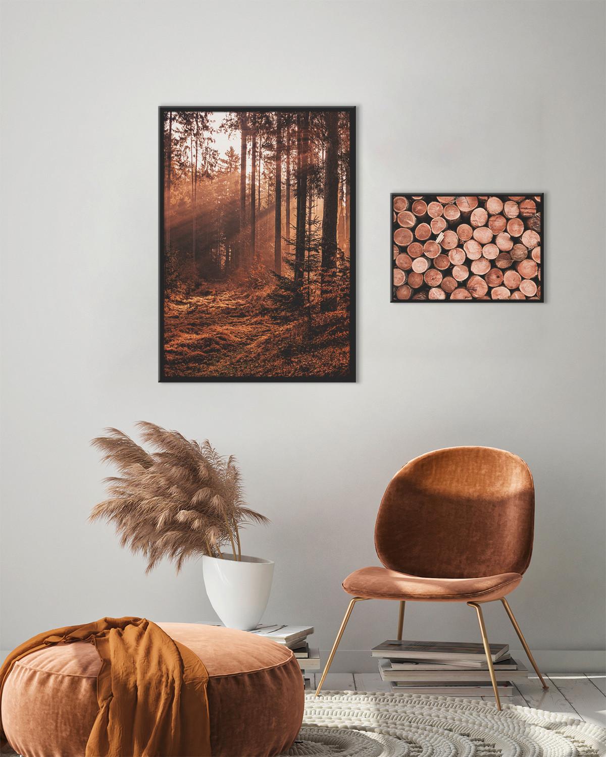 Bild Image in Braun/Beige ca. 50x70cm - Dunkelbraun/Beige, Holzwerkstoff/Papier (50/70cm) - Modern Living