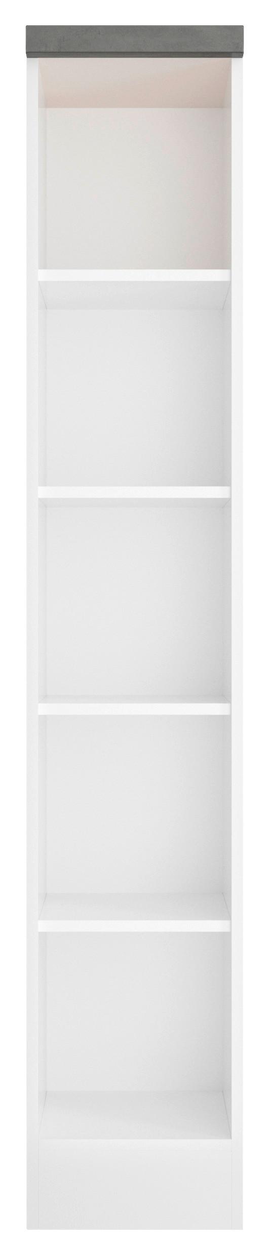 Regal Monza ca. 30x166 cm Weiß/Grau - Weiß/Grau, LIFESTYLE, Holzwerkstoff (30/166/60cm) - Held