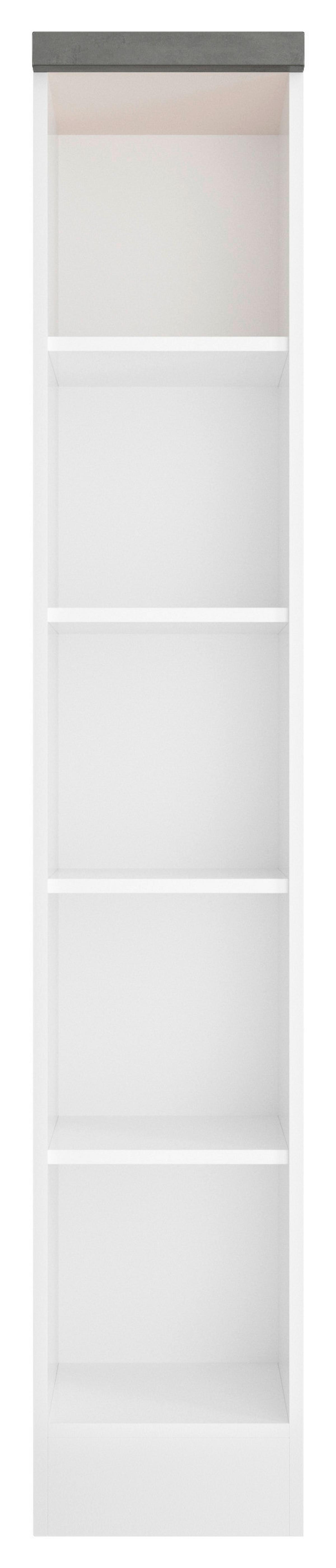 Regal Monza ca. 30x166 cm Weiß/Grau - Weiß/Grau, LIFESTYLE, Holzwerkstoff (30/166/60cm) - Held