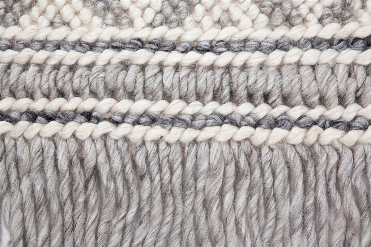 Flachwebeteppich Natura 410 Natural/silb160x230 - Silberfarben/Naturfarben, Basics, Textil (160/230cm) - Kayoom