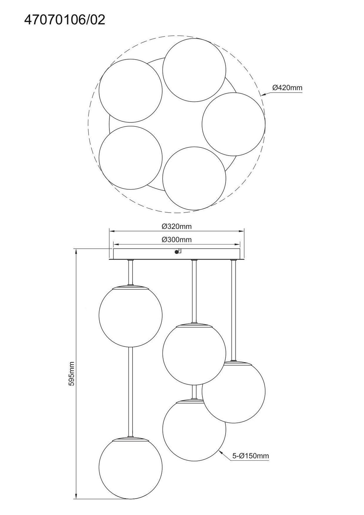 LAMPA WISZĄCA MADLEEN - czarny/biały, Trend, metal/szkło (42/59,5cm) - Novel