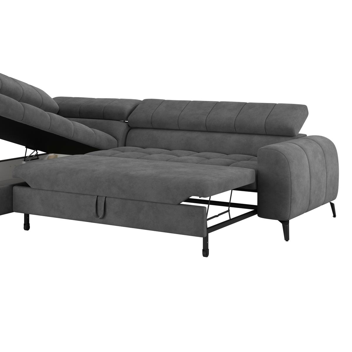 Kutna Garnitura Volf - tamno siva/crna, Trend, tekstil/metal (203/261cm)