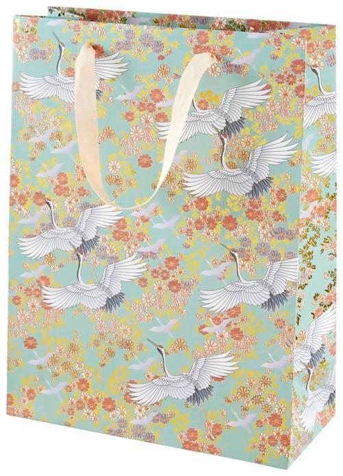 Geschenktasche Jana Kimono - Multicolor/Mintgrün, KONVENTIONELL, Papier (25/33/11cm)