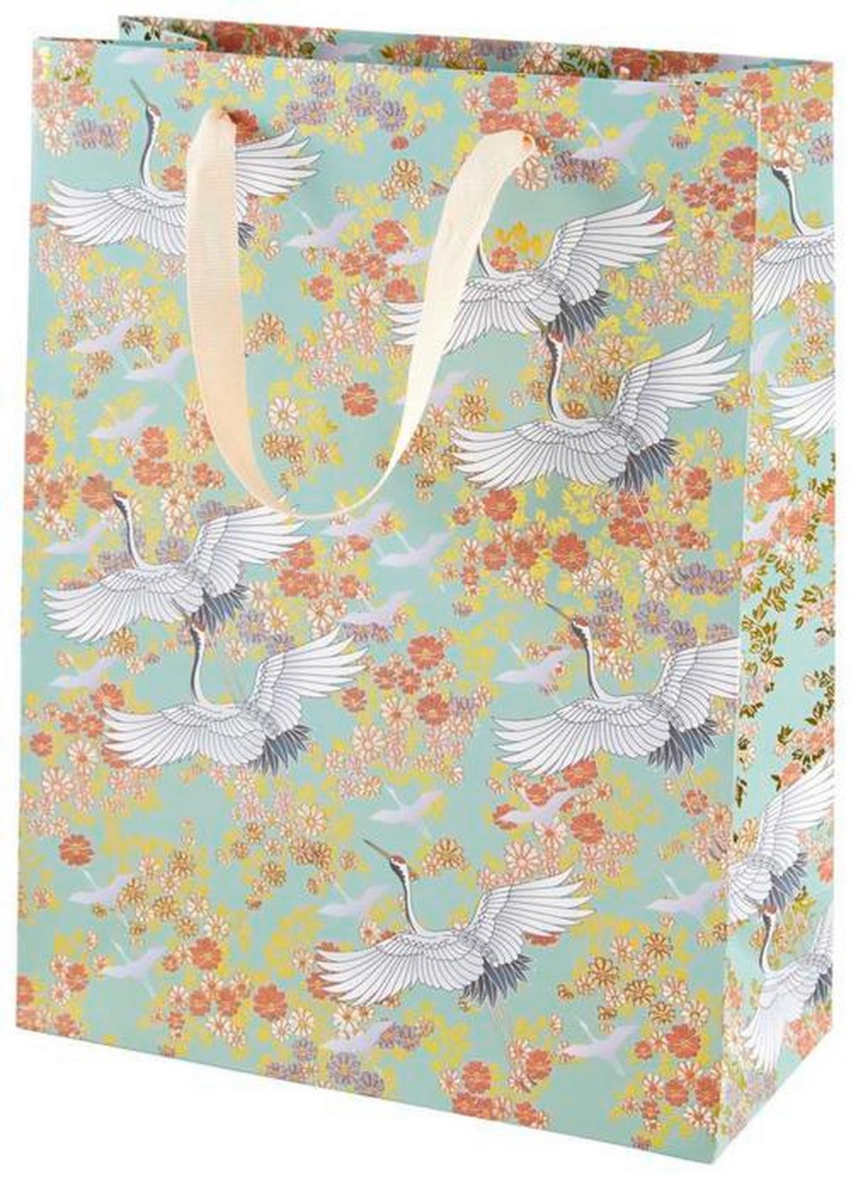 Geschenktasche Jana Kimono - Multicolor/Mintgrün, KONVENTIONELL, Papier (25/33/11cm)