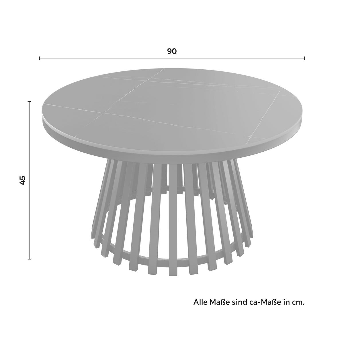 Couchtisch Pela Schwarz MDF - Schwarz, MODERN, Holzwerkstoff/Stein (90/90/45cm) - Bessagi Home