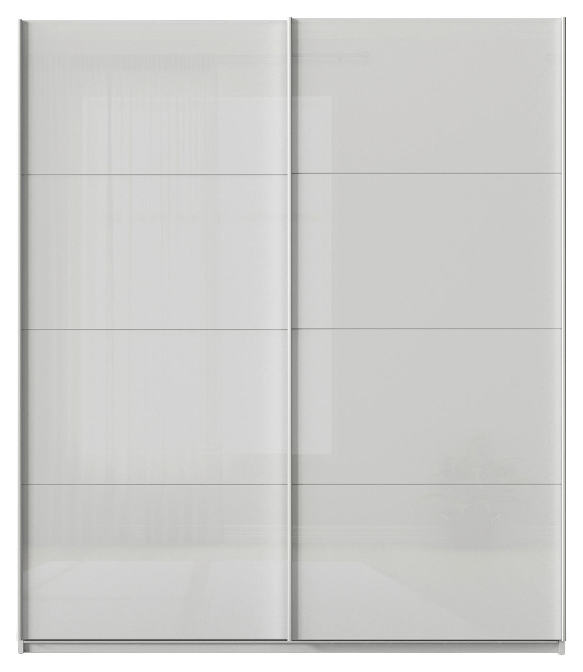 DULAP USI CULISANTE FELDKIRCH - gri deschis/gri lucios intens, Modern, sticlă/material pe bază de lemn (181/210/62cm)