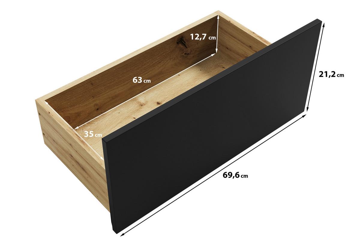 Komoda Helsinki, Bež - črna/bež, Trend, umetna masa/leseni material (150/77,8/39,5cm)