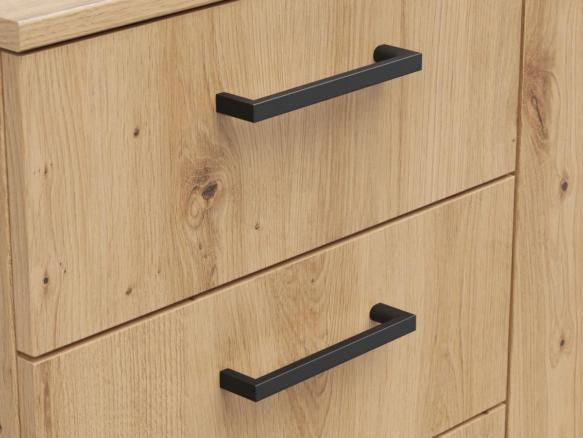 Kommode Multistauraum Eiche Artisan - Anthrazit/Schwarz, Modern, Holzwerkstoff/Kunststoff (120/83/52cm) - Premium Living