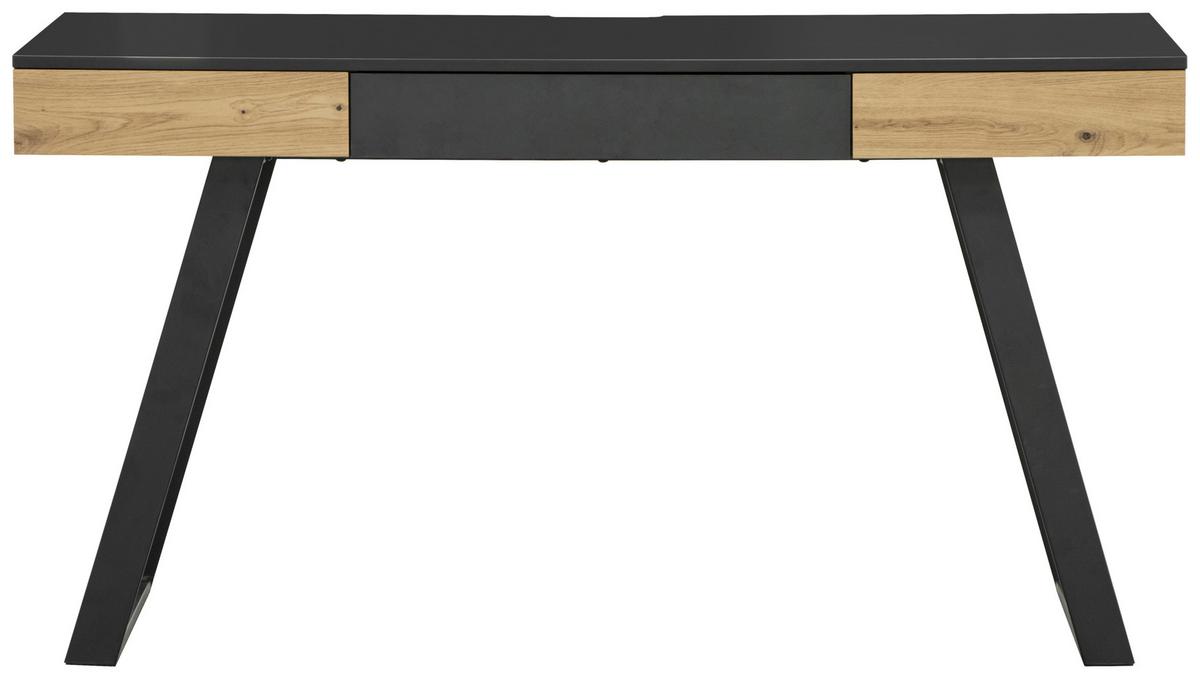 Pisalna Miza Viola, Siva, Barva Hrasta - siva/barve hrasta, Moderno, kovina/leseni material (140/60/76cm) - Modern Living