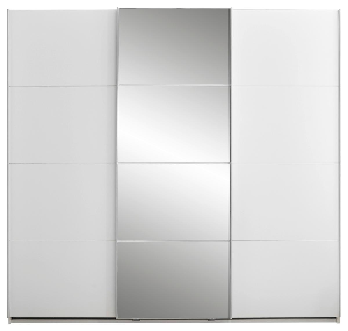 Ormar S Kliznim Vratima Carano - bijela/boje aluminija, Konvencionalno, staklo/drvni materijal (215/204/63cm) - Modern Living