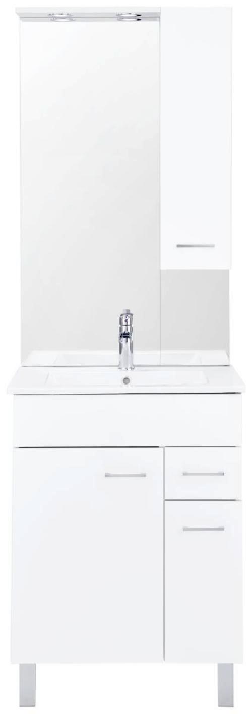 Badezimmer in Weiß, 3er Set - Weiß, MODERN, Keramik/Holzwerkstoff (60/197/46cm) - Mömax