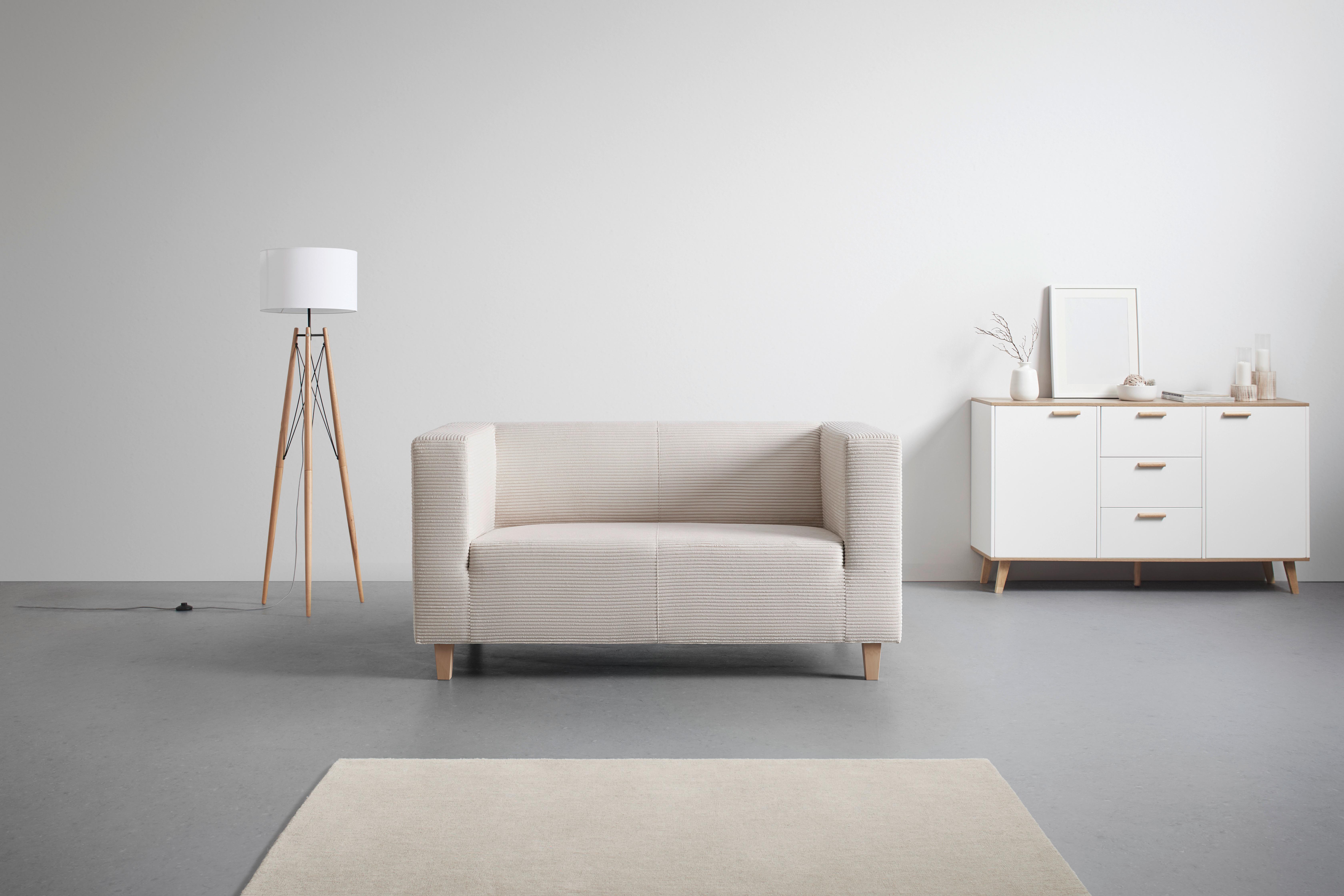 2-sed Sam - krem barve, Moderno, tekstil (157/79/84cm) - Mömax