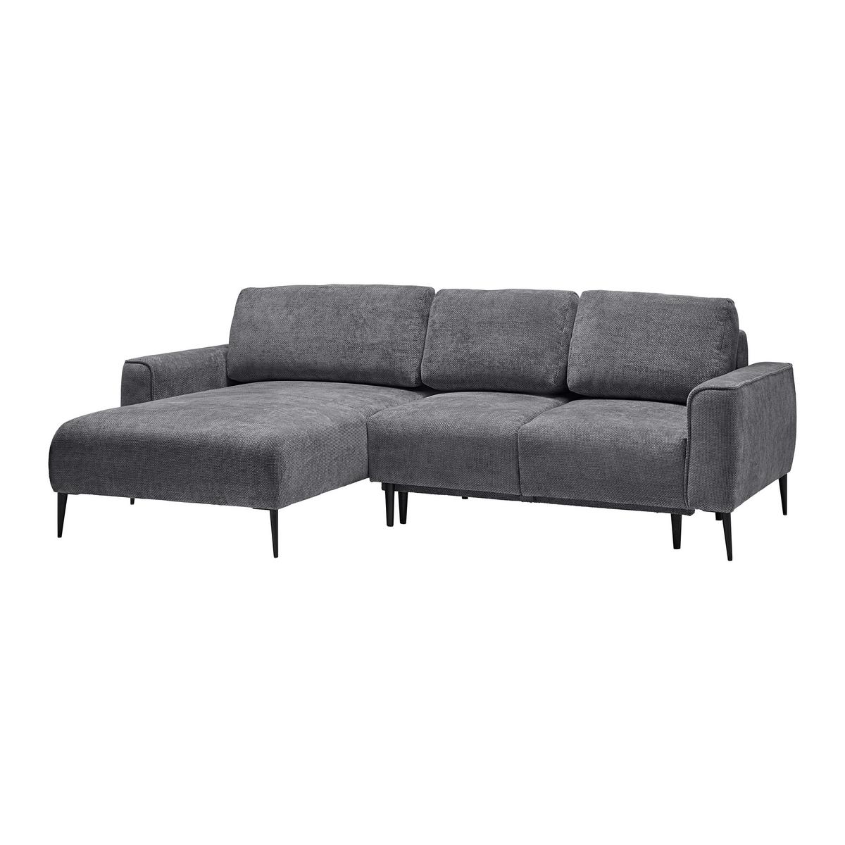 Ecksofa Custom Anthrazit - Anthrazit/Schwarz, MODERN, Textil/Metall (164/85/255cm) - Mömax
