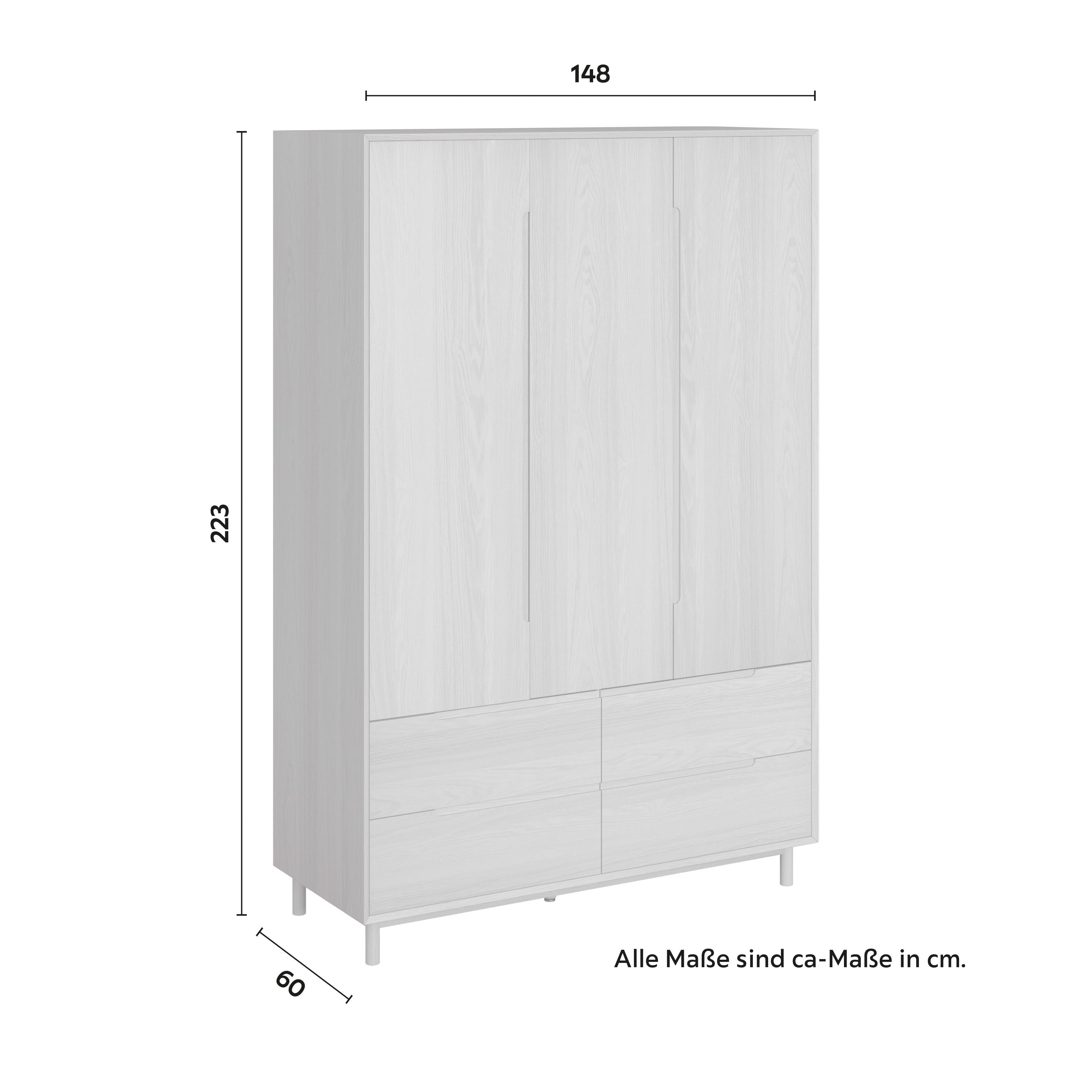 GARDEROB MARLO - ekfärgad, Modern, trämaterial/trä (148/223/60cm) - Bessagi Home