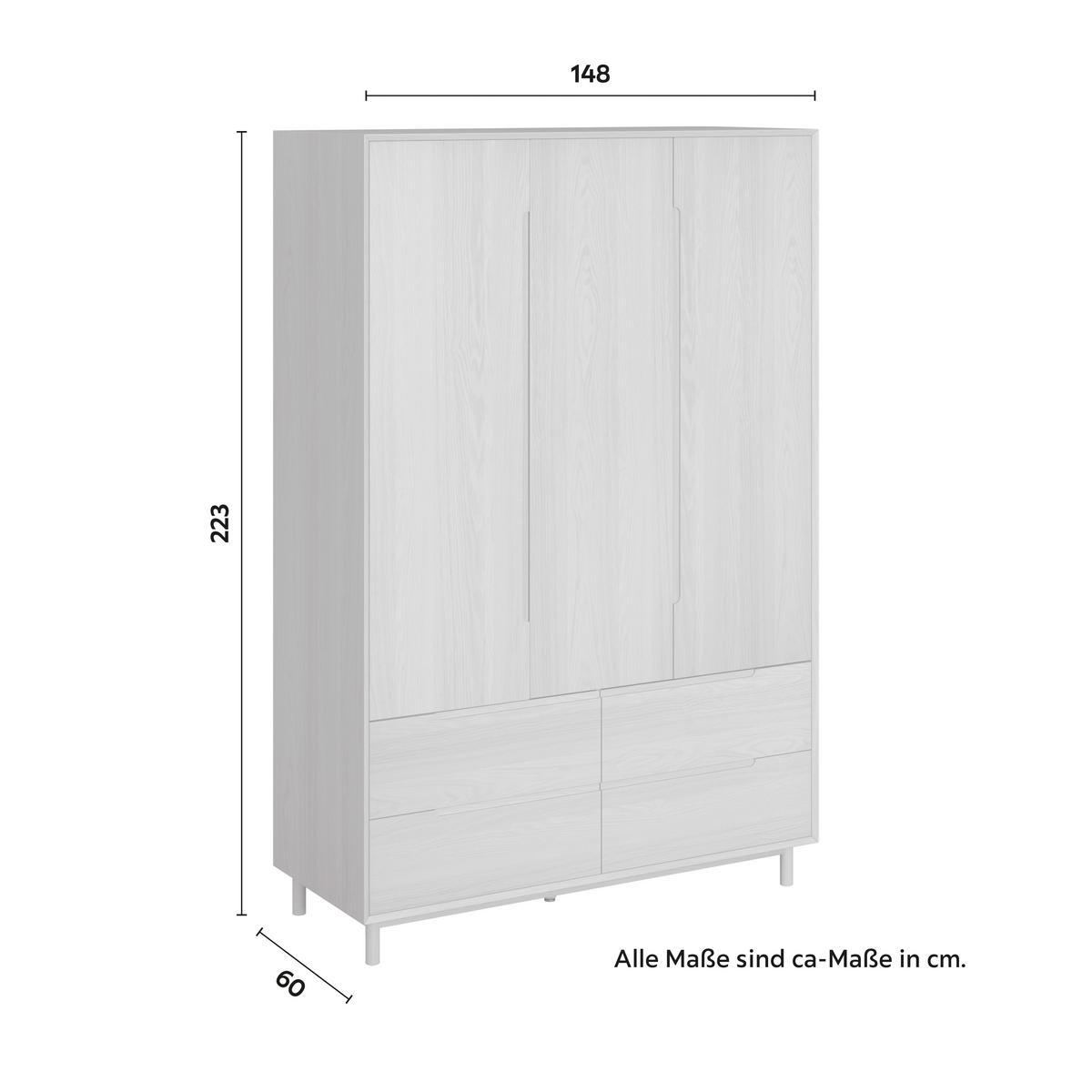 Ruhásszekrény Marlo - tölgyfa színű, Modern, faalapú anyag/fa (148/223/60cm) - Bessagi Home