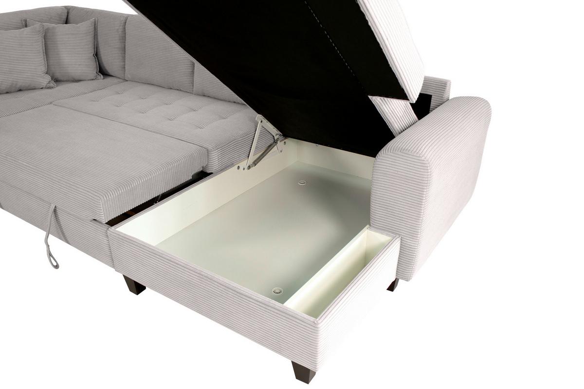Kutna Garnitura Moritz - svijetlo siva, Trend, tekstil (178/324/155cm) - Modern Living