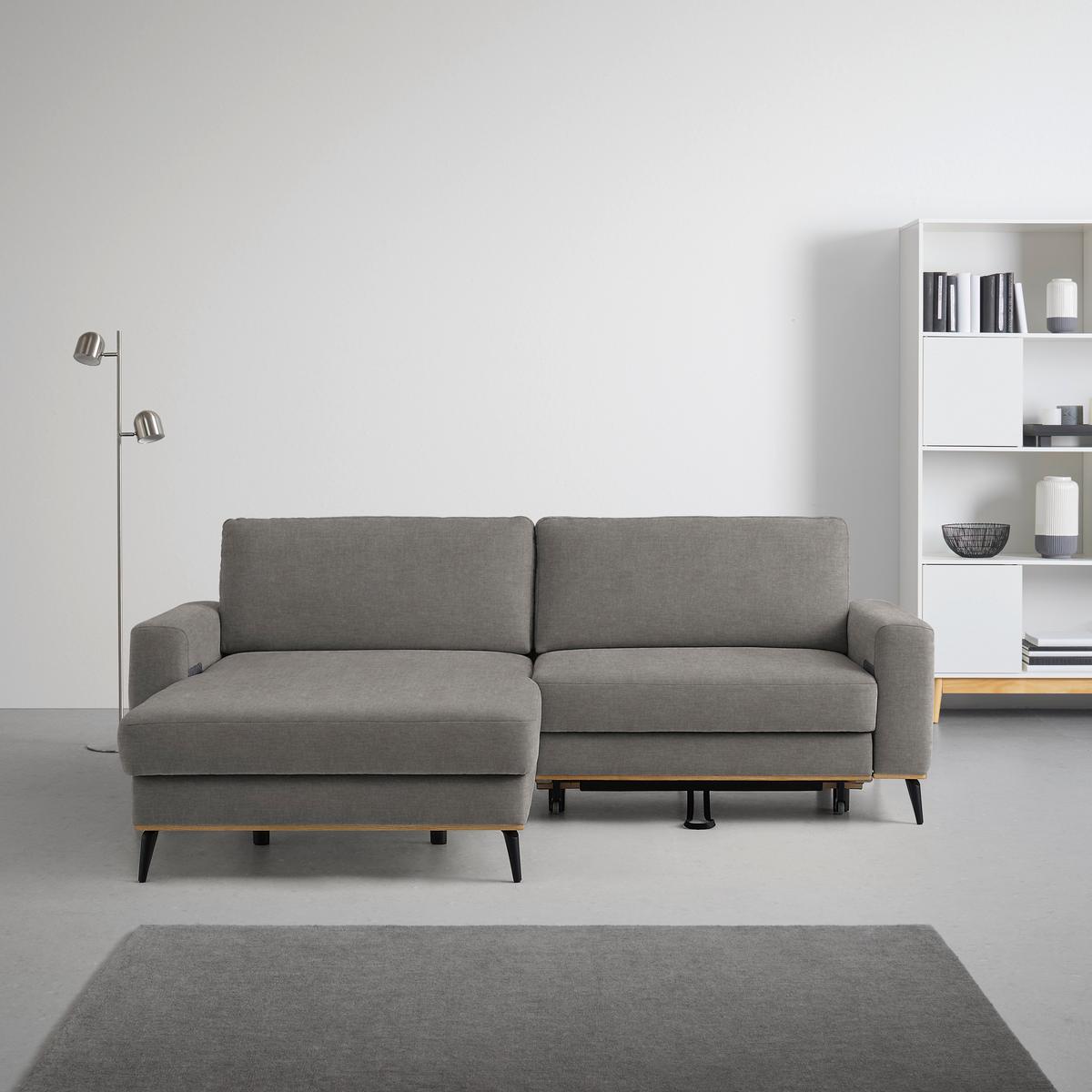 Wohnlandschaft Romeo Taupe - Taupe/Schwarz, KONVENTIONELL, Holz/Textil (167/87/234cm) - Zandiara