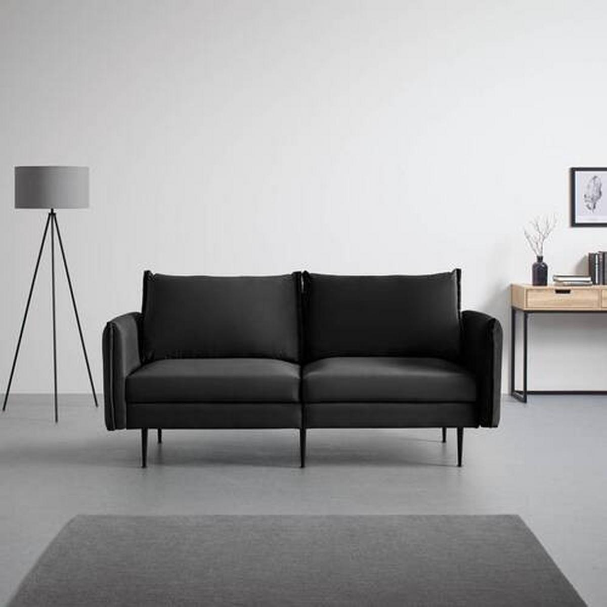 Kanapé Yara - fekete/sötétszürke, Modern, textil/fa (194/77/92cm) - Bessagi Home