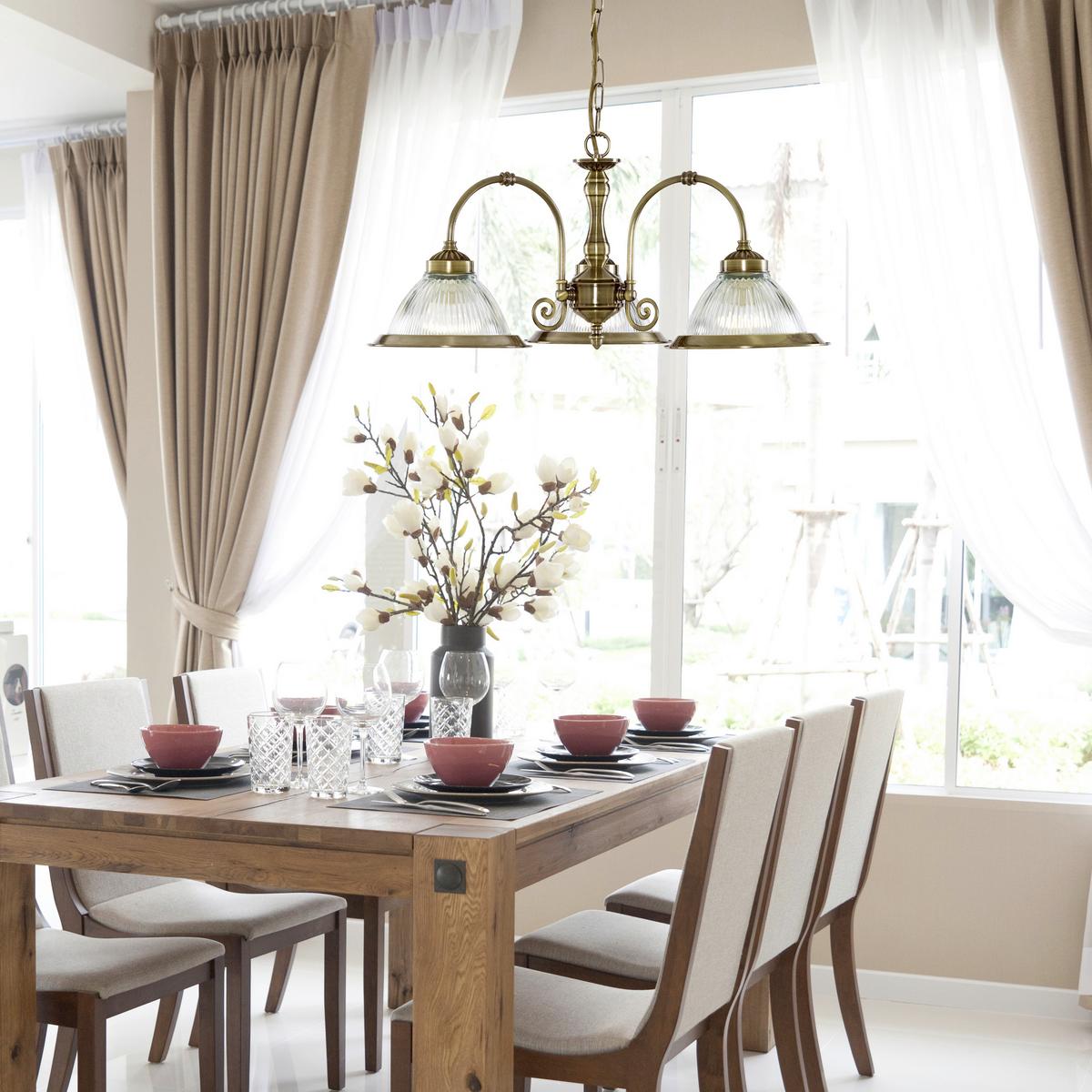 Függőlámpa 9343-3 American Diner - sárgarézszínű, Design, üveg/fém (62/82cm)