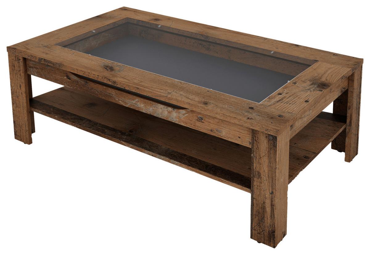 Couchtisch mit Ablagefach Ralph Braun - Anthrazit/Braun, Basics, Glas/Holzwerkstoff (110/67/43cm) - MID.YOU