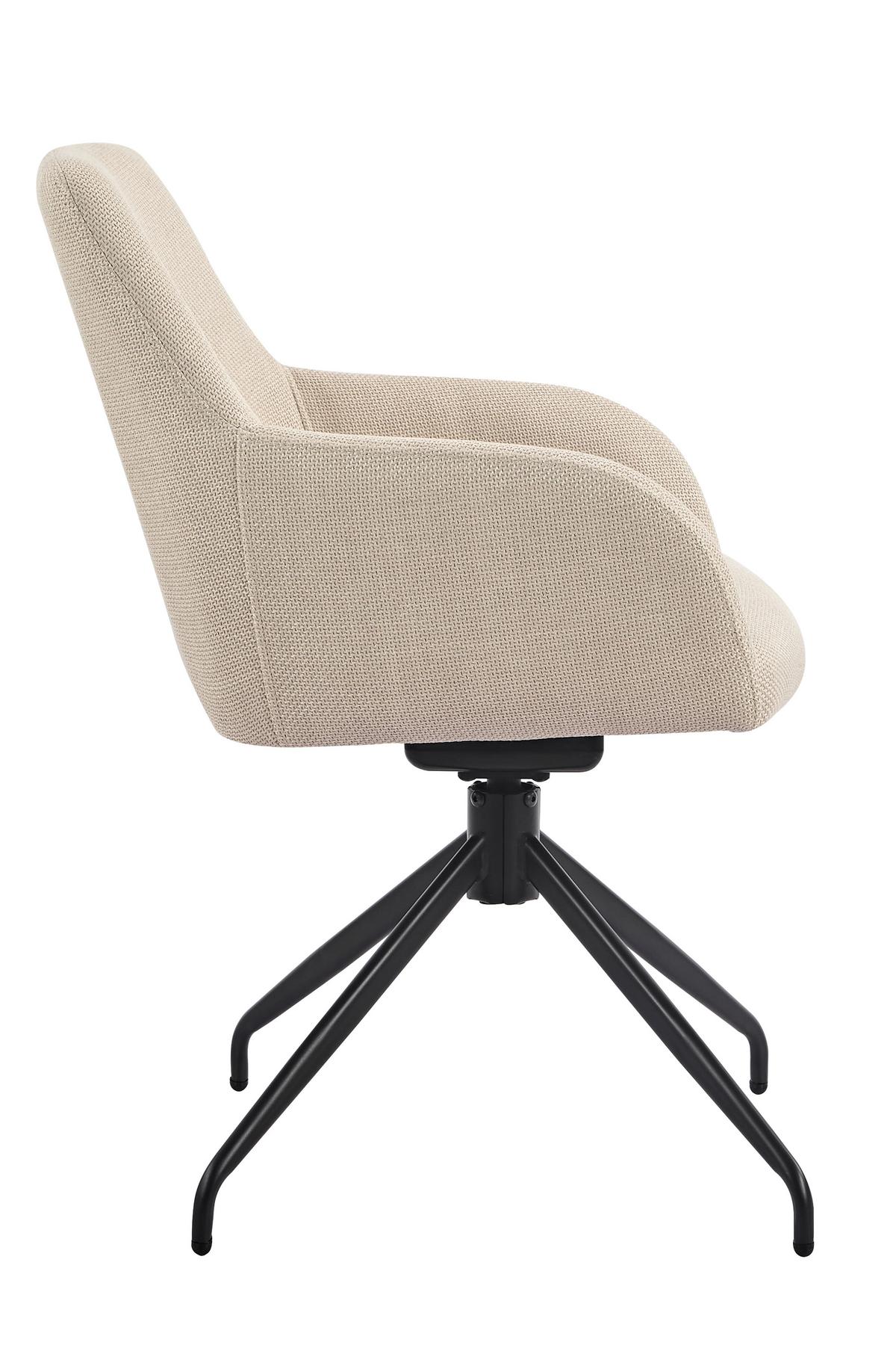 ARMLEHNSTUHL-SET TRIEST S 2ER-SET - Beige/Schwarz, MODERN, Textil/Metall (56/83/60cm) - MID.YOU