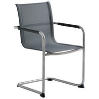 KRZESŁO OGRODOWE NA PŁOZIE PUNTA CANA II - kolor stalowy/ciemnoszary, Design, metal/tkanina (56/86/59cm) - Mömax
