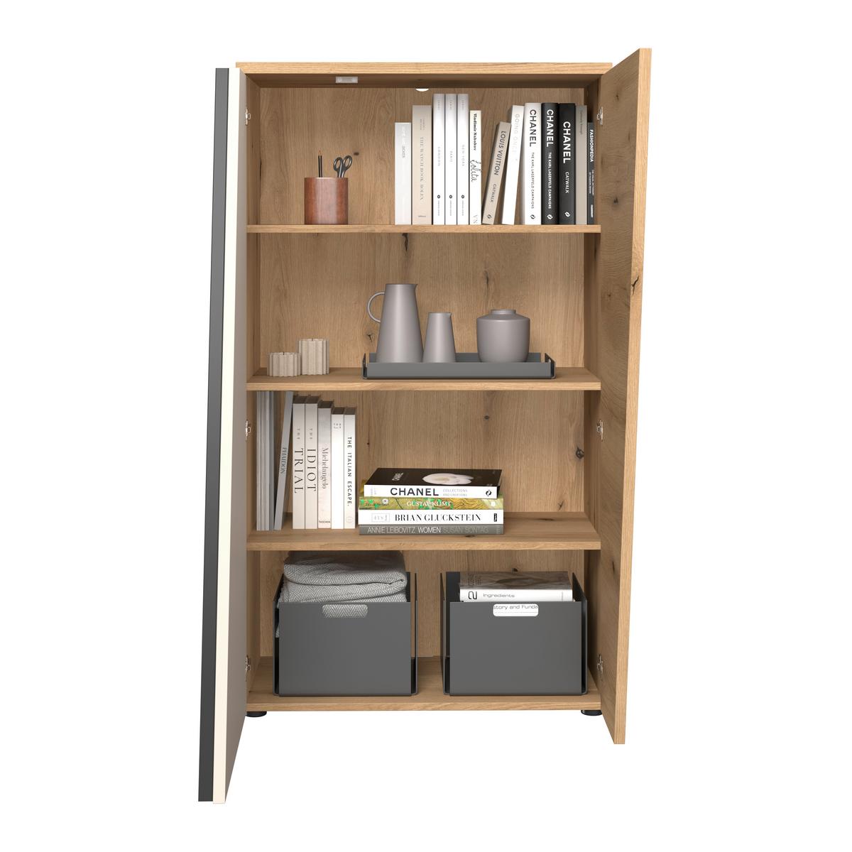 Venedig New Komoda - kašmir/boje hrasta, Moderno, drvni materijal/plastika (77/134/37cm) - Modern Living