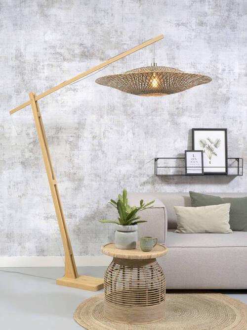 Stehleuchte Bali in Naturfarben max. 60 Watt - Schwarz/Naturfarben, Natur (87/207cm) - Good & Mojo