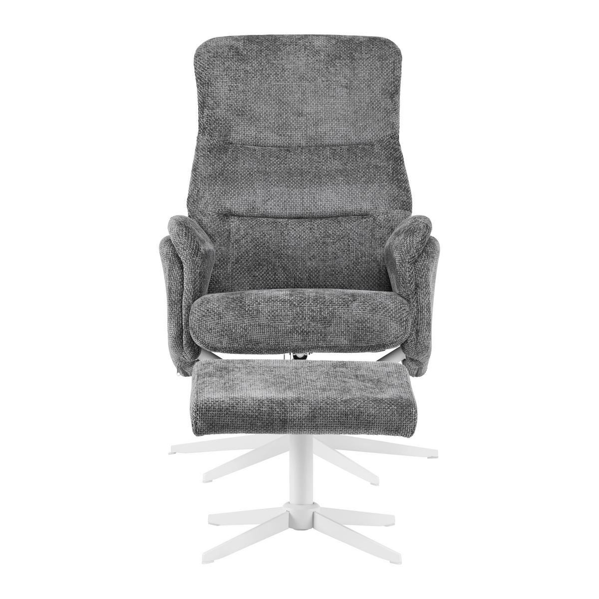 RELAXSESSEL STAR - Weiss/Graphitfarben, Modern, Textil/Metall (72/107-95/86-110cm) - Mömax