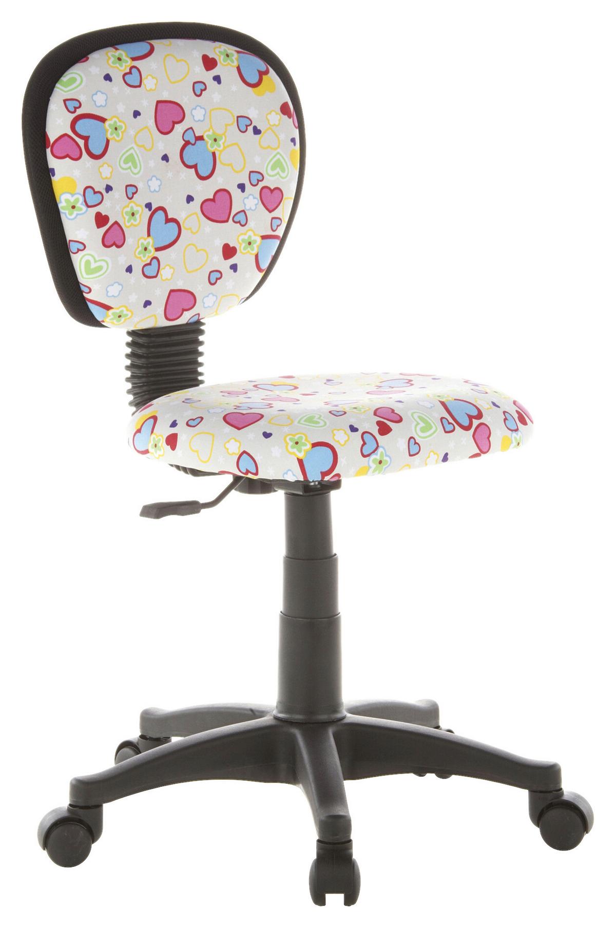 Mladinski Vrtljivi Stol Kiddy Top, Motiv Rožice In Srčki - večbarvno, Basics, umetna masa (40/79-90/37cm) - MID.YOU