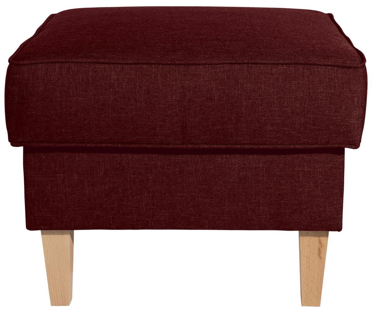 Hocker Lorris Dunkelrot Flachgewebe - Buchefarben/Dunkelrot, Design, Holz/Textil (53/45/53cm) - Max Winzer