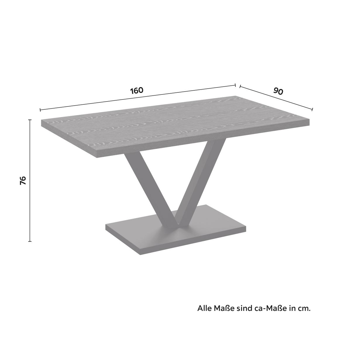 Jedilna Miza Loca, Črna, 160x90 - črna, Moderno, kovina/leseni material (160/76/90cm) - Bessagi Home