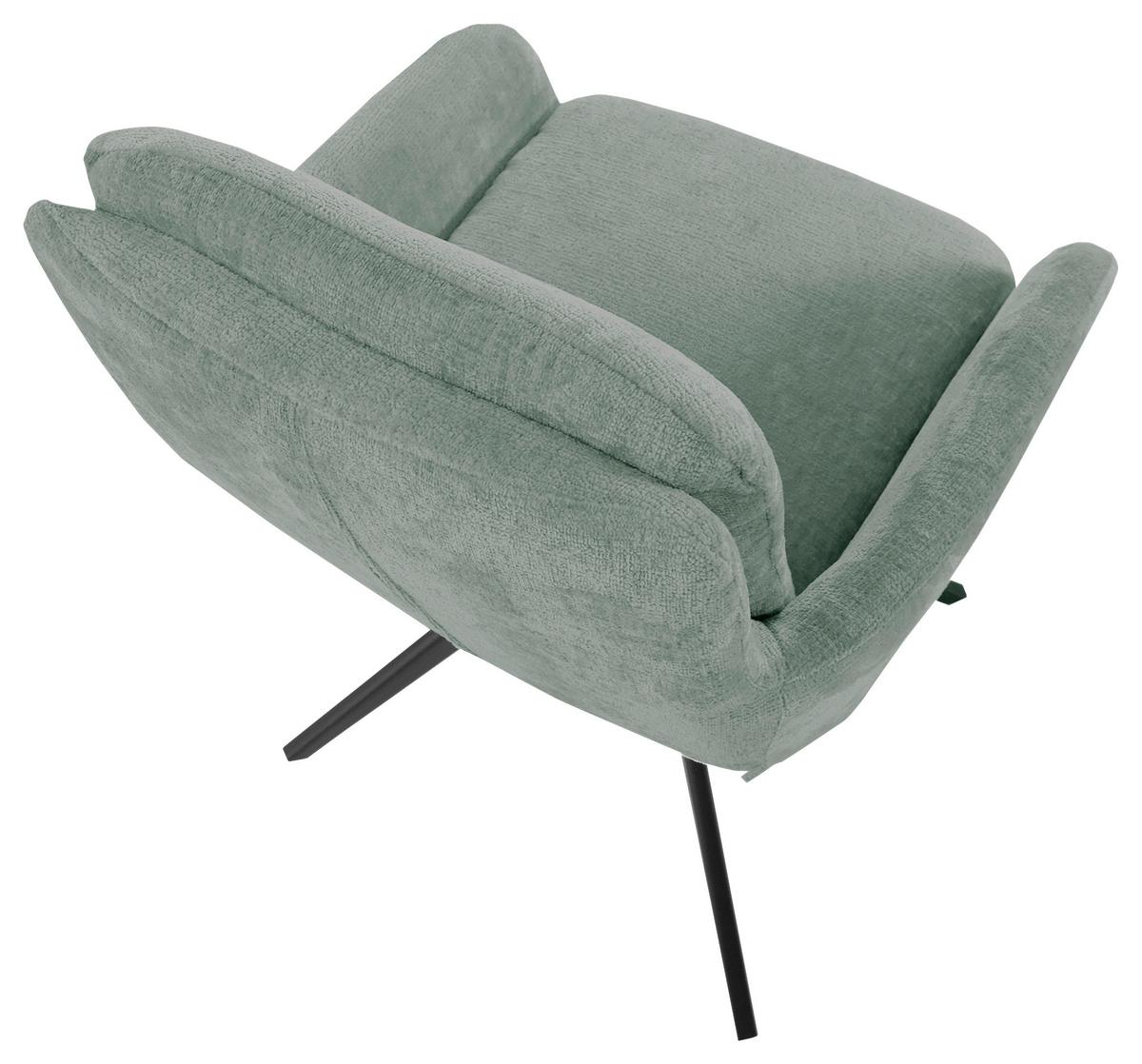 KRZESŁO Z PODŁOKIETNIKAMI OLMO - czarny/jadeitowa zieleń, Design, metal/tkanina (60/89/69cm) - Landscape