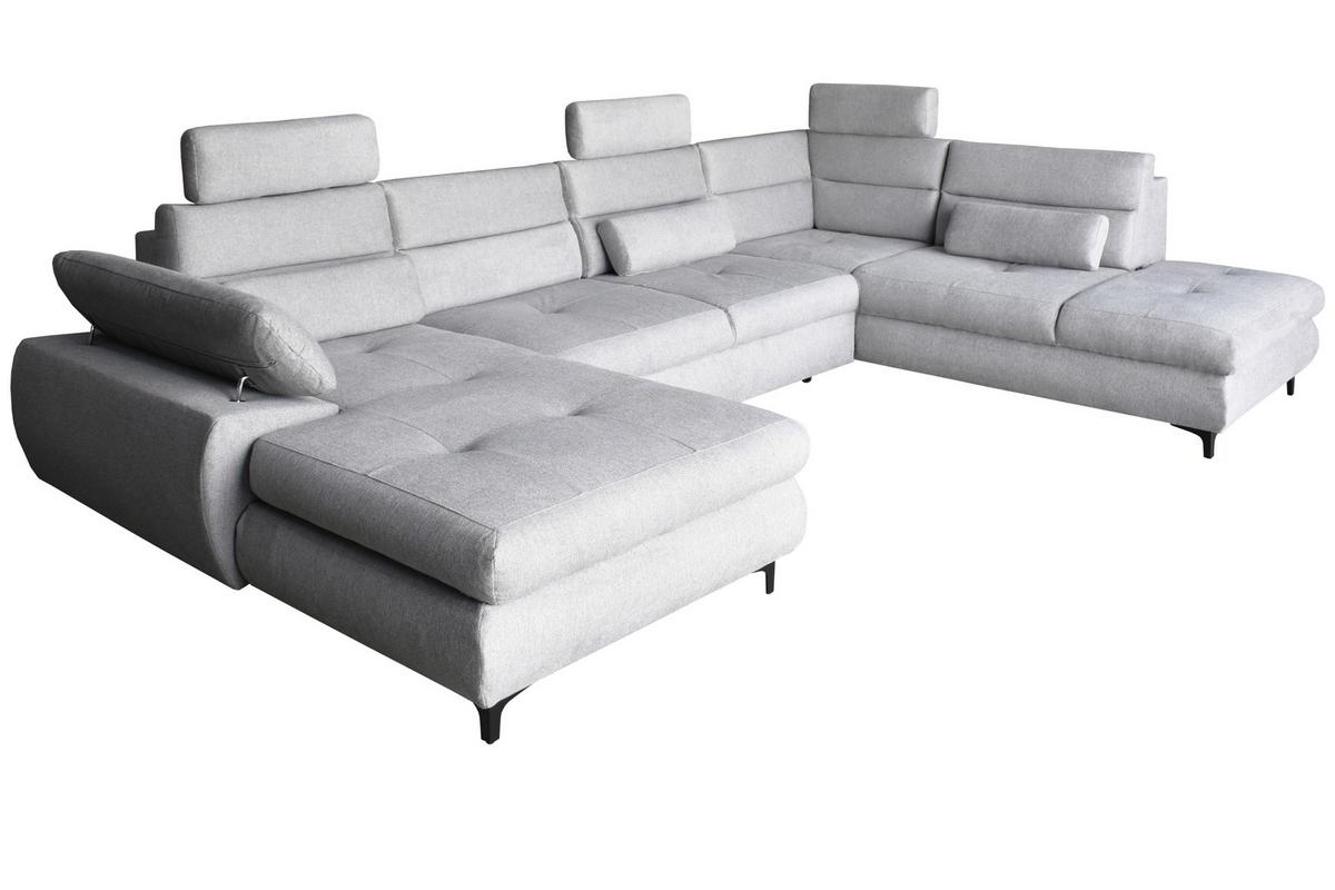 Ugaona Garnitura Panama - siva/crna, Moderno, drvo/metal (235/90-112/342cm) - Modern Living