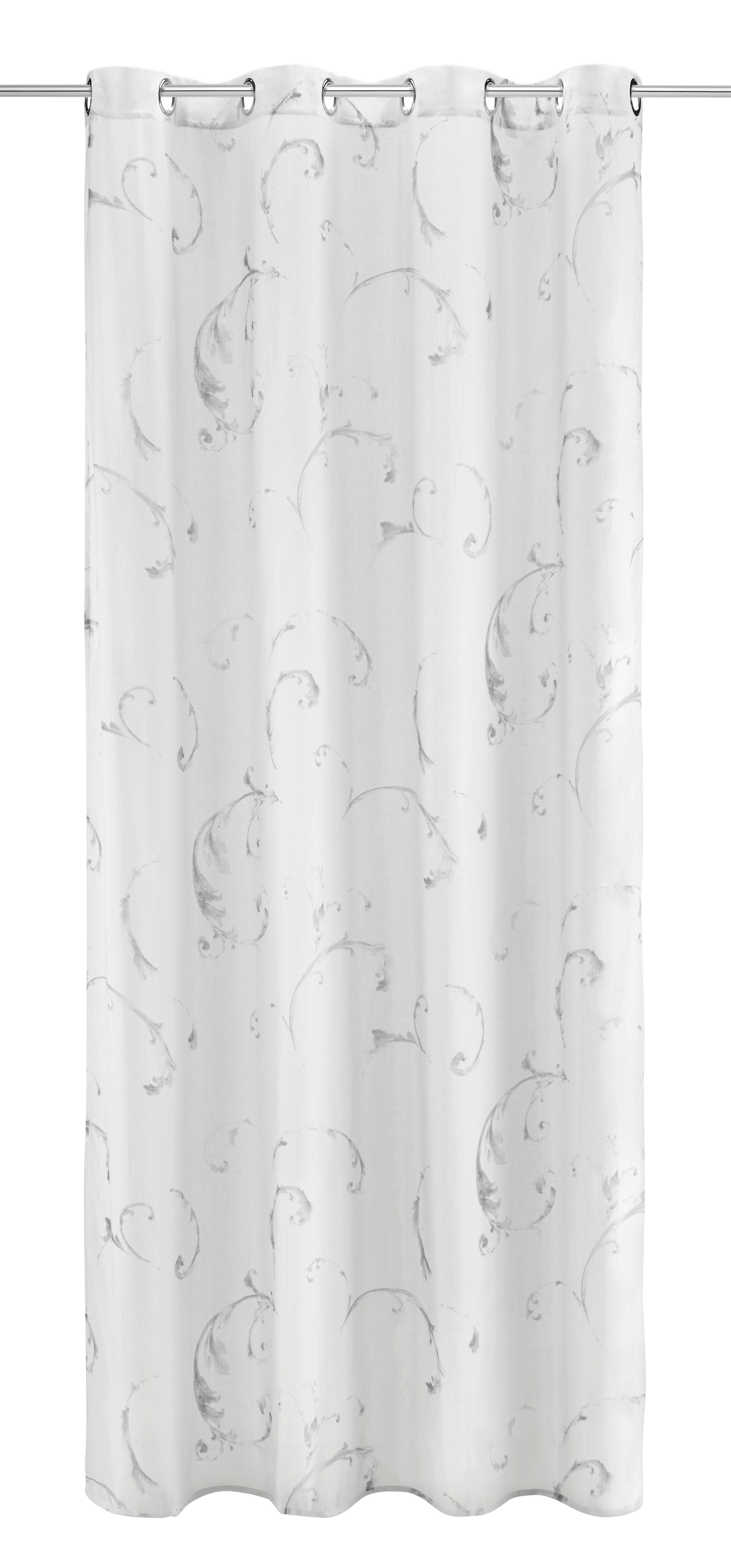 Zavesa Z Obročki Madleine - bela, Moderno, tekstil (140/245cm) - Bessagi Home