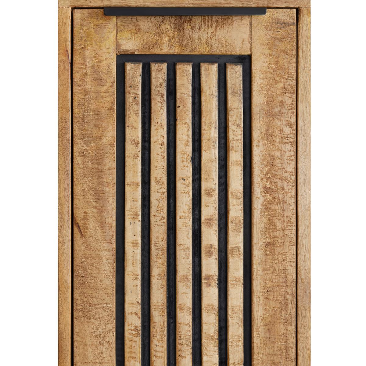 Hochschrank Everest Naturfarben - Schwarz/Naturfarben, Natur, Holz/Metall (30/190/32cm) - Mömax