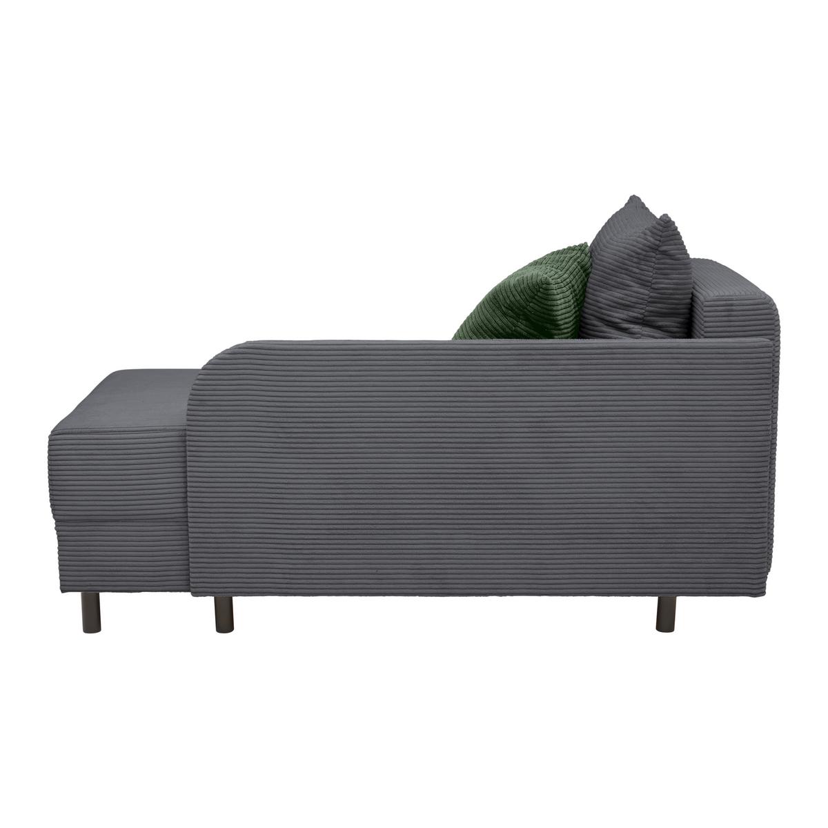 Liege Nova Dunkelgrau - Dunkelgrau/Schwarz, MODERN, Holz/Textil (85/62/145cm) - Mömax