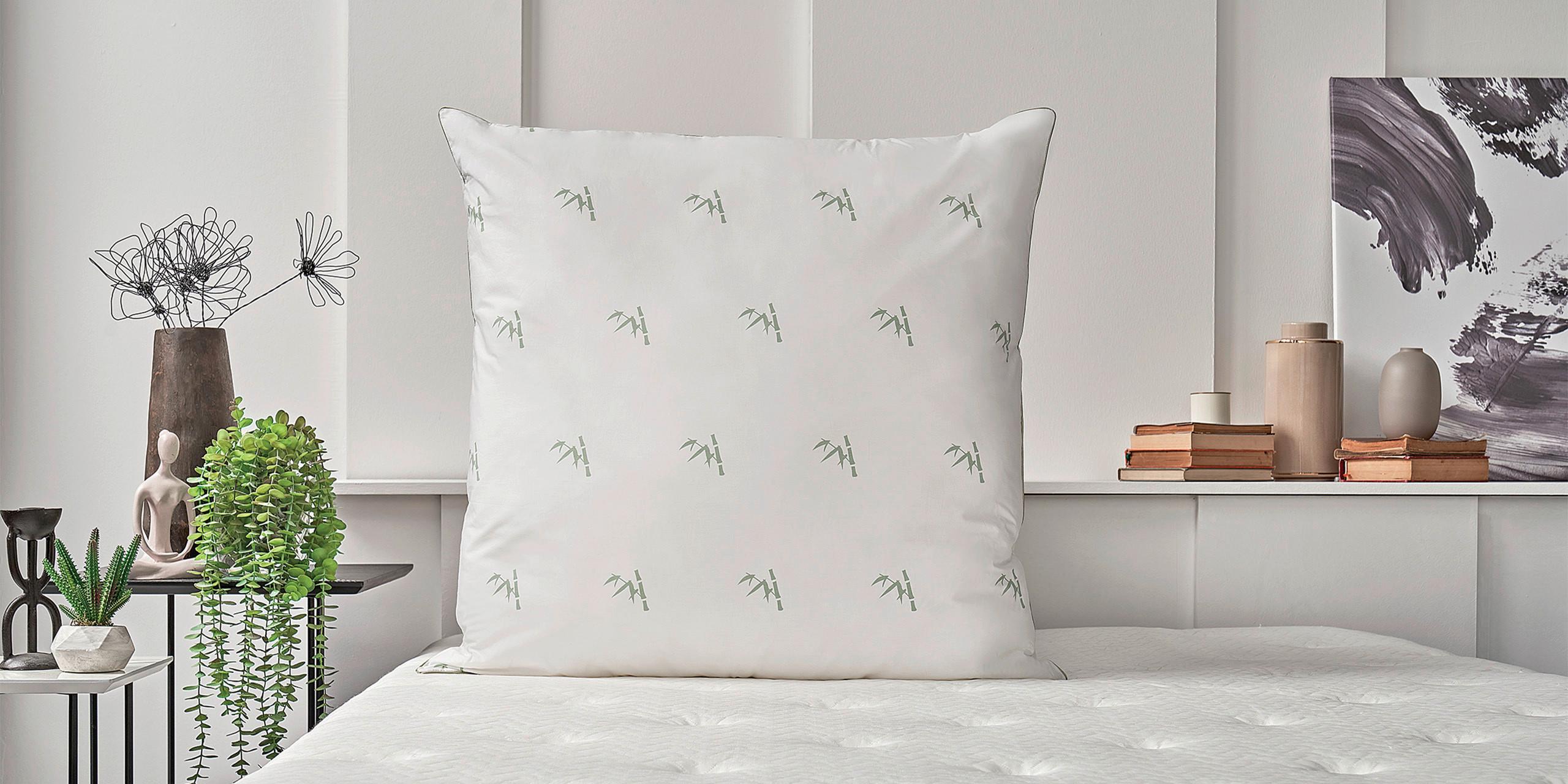 Kopfpolster Bamboo ca. 80x80 cm - Weiß, Basics, Textil (80/80/20cm) - Yatas