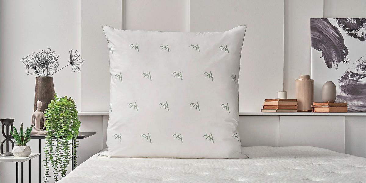 Kopfpolster Bamboo ca. 80x80 cm - Weiß, Basics, Textil (80/80/20cm) - Yatas