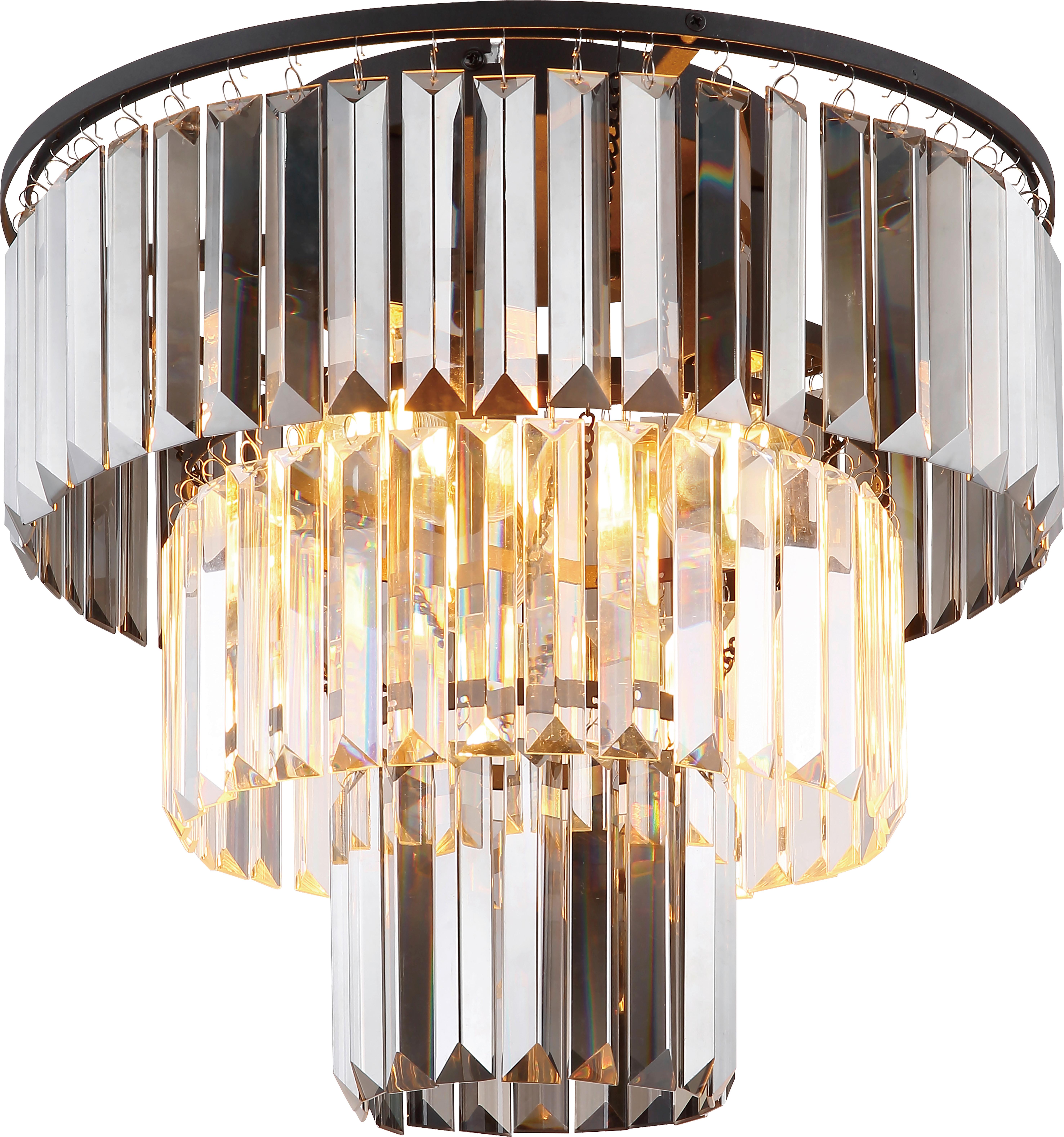 Deckenleuchte Asmir Schwarz/Chrom max. 40 Watt - Chromfarben/Schwarz, MODERN, Kunststoff/Metall (40/33cm)