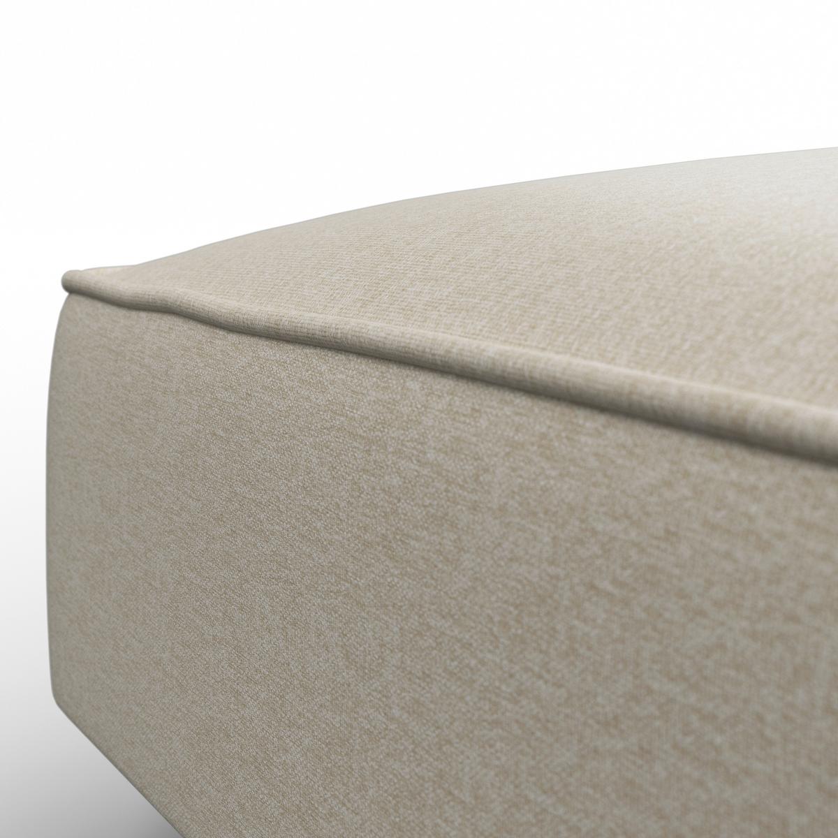 Sofa Fanny Beige Webstoff mit Hocker - Graubraun/Naturfarben, MODERN, Holz/Textil (154/55/73cm) - Bessagi Home