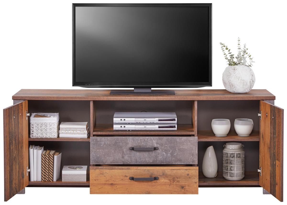 Tv Komoda Ontario - boje hrasta/tamno siva, Trend, drvni materijal/plastika (176/67,7/41,5cm) - Modern Living
