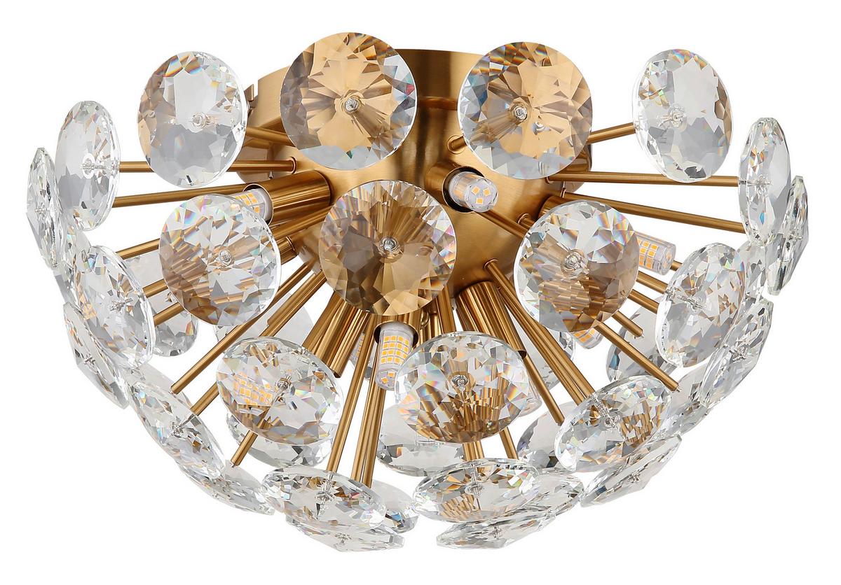 DECKENLEUCHTE 16047D VIRINA - Klar/Goldfarben, Konventionell, Glas/Metall (39/22cm) - Globo